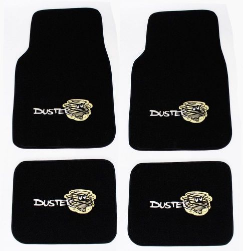 New! 1970-1976 plymouth duster black carpet floor mats embroidered logo on all 4