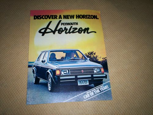 1978 plymouth horizon  dealer sales brochure motor trend car of the year mopar