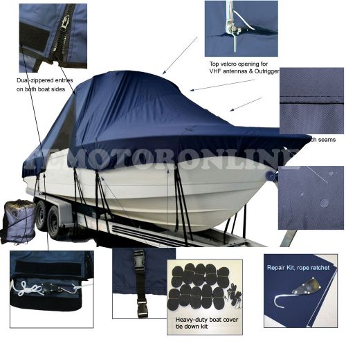 Mako 214 cc center console t-top hard-top fishing boat cover navy