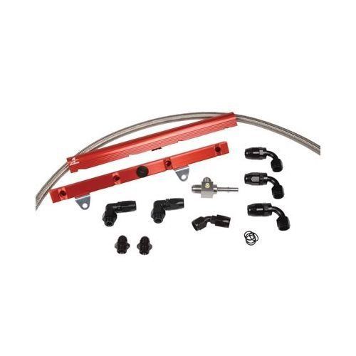 Aeromotive fuel rails billet aluminum red anodized chevy small block ls1 pair