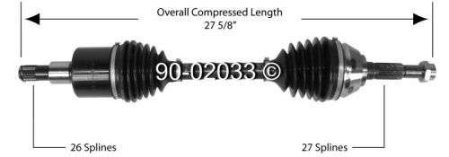 New front left or right cv drive axle shaft assembly for chevy gmc &amp; saab
