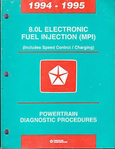 1994 1995 dodge truck 8.0l  powertrain service manual