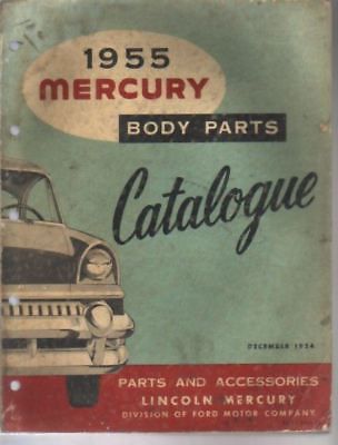 1955 mercury body parts book manual catalogue