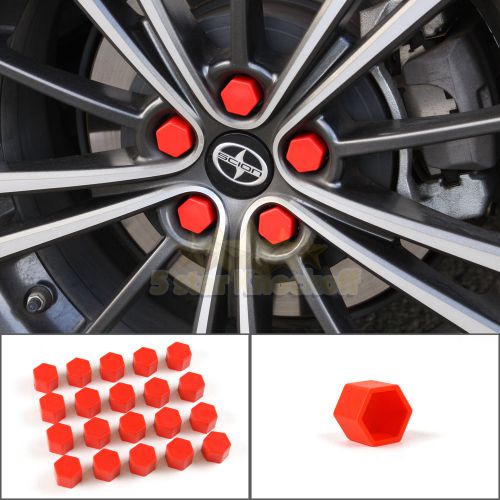 5 min easy color diy mod on wheel! 19mm diameter rim lug nuts covers cap top red