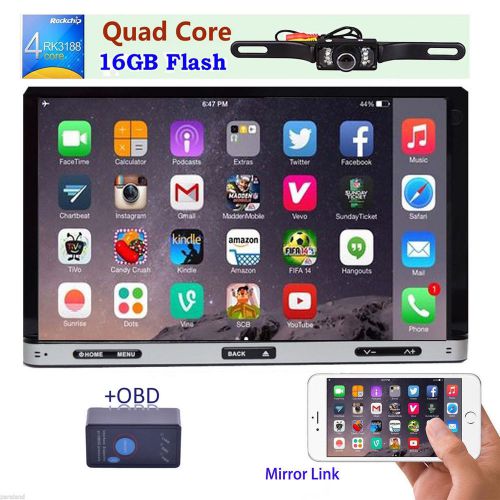 Quad-core double 2 din hd android system car dvd stereo gps radio obd bt camera