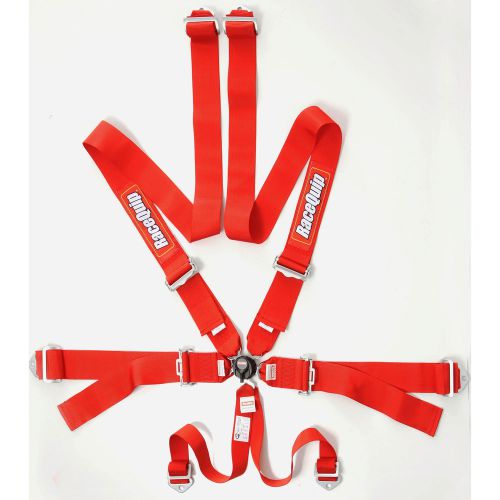 Racequip 751011 racing harness fia camlock 6pt harness red