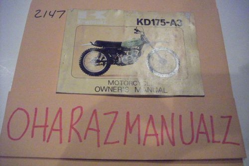 Cr 1977 kawasaki kd175-a3 owner owners owner&#039;s manual