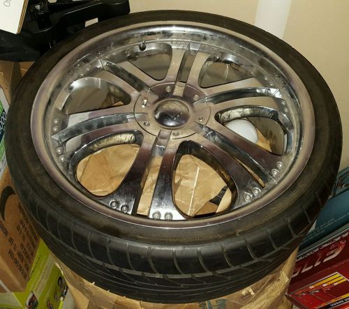 20 inch rims with tires and chrome rims ..lk new! read description