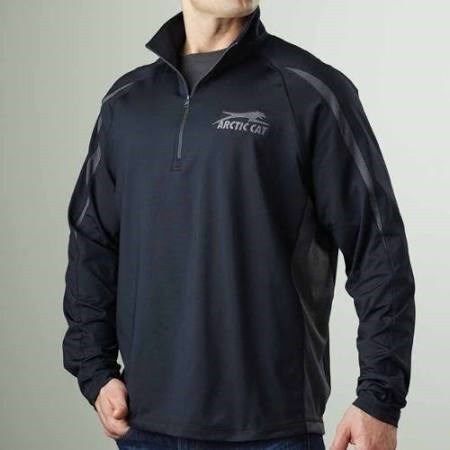 Arctic cat men's performance 1/4 zip sweatshirt hoodie - black atv utv xl