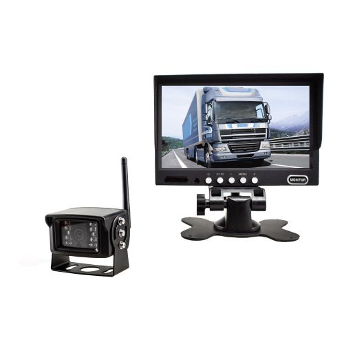 7″ tft lcd monitor with ir wireless night vision camera for truck van school bus