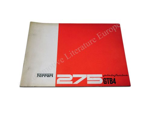 1967 ferrari 275 gtb4 pininfarina spare sparts manual original &amp; rare 17/67