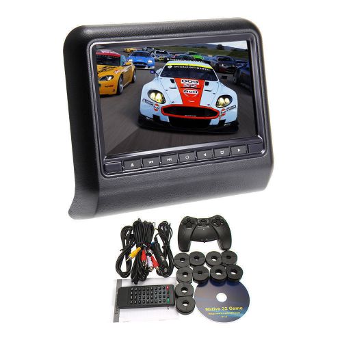 9&#034; hd digital lcd slot-in car pillow headrest monitor dvd player games dvd sd fm