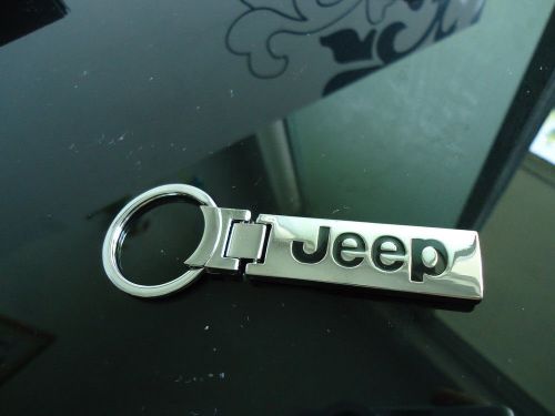 New 3d fashion car logo titanium car keychain ring keyfob for jeep