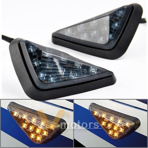 2x jdm smoke flush mount turn signal led light for kawasaki suzuki sport bike