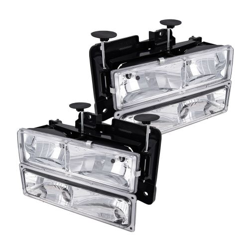 2x Fits 1994-98 Chevrolet C1500 2500 K1500 K3500 Headlights Assembly Chrome Kit, US $80.99, image 4