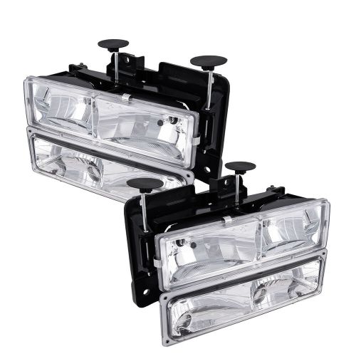 2x Fits 1994-98 Chevrolet C1500 2500 K1500 K3500 Headlights Assembly Chrome Kit, US $80.99, image 5
