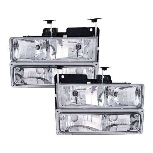 2x Fits 1994-98 Chevrolet C1500 2500 K1500 K3500 Headlights Assembly Chrome Kit, US $80.99, image 6
