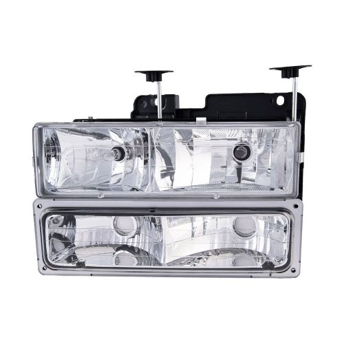 2x Fits 1994-98 Chevrolet C1500 2500 K1500 K3500 Headlights Assembly Chrome Kit, US $80.99, image 8