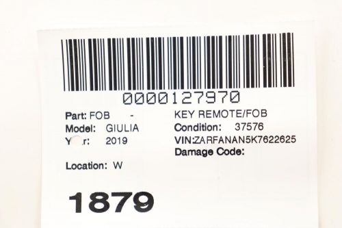 2019 GIULIA Key Remote/fob 7tb65lxhaa, US $112.00, image 3
