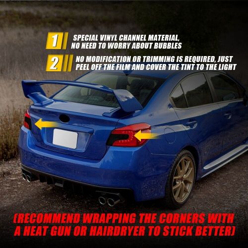 For 2015-2021 WRX STI SMOKE Tail light Overlay Tint Vinyl Film Precut 20% smoked, US $11.99, image 4