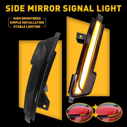 For 2015-2022 Ford Mustang LED Side Mirror Lamp Turn Signal Light Blinker Smoked, US $32.99, image 8