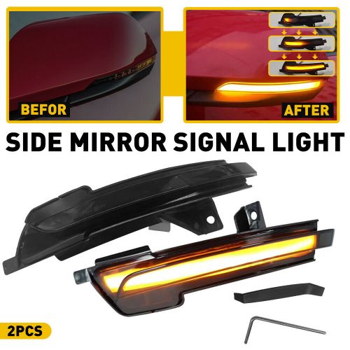 For 2015-2022 Ford Mustang LED Side Mirror Lamp Turn Signal Light Blinker Smoked, US $32.99, image 14