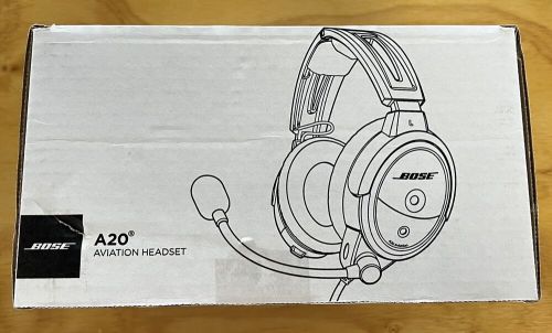 Bose a20 aviation headset with bluetooth dual plug cable, black new