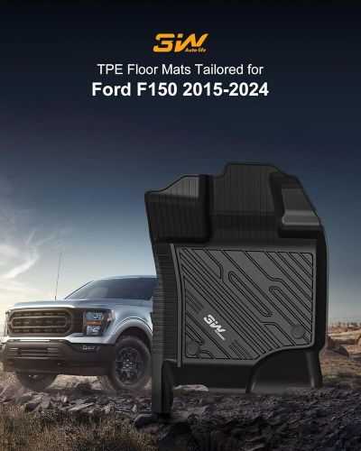 3w floor mats fit for ford f150/f-150 lightning 15-24 f150 mats, black