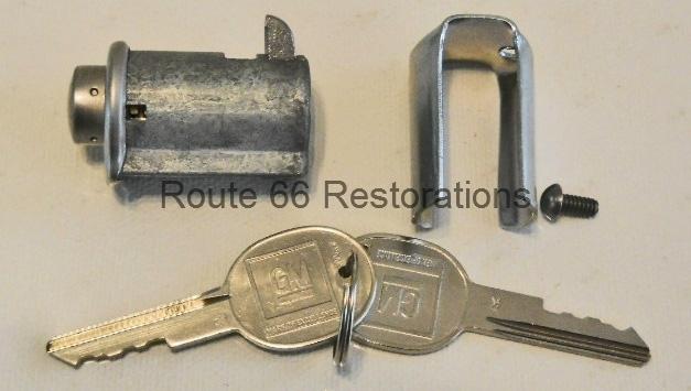 1961 1962 1963 1964 chevy corvair glove box lock 2 keys lock retainer screw