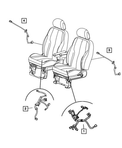 Genuine mopar seat back wiring passenger side 5175749aa