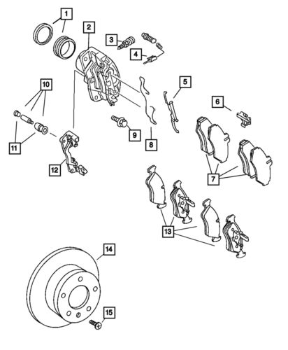 Genuine mopar disc brake caliper right 5103742aa