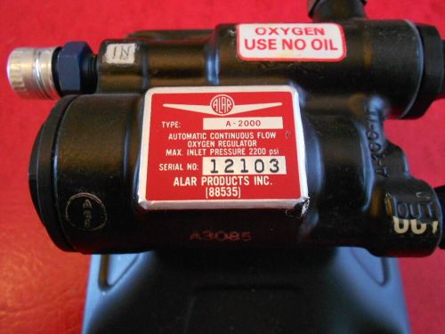 Nos  automatic continuous flow oxygen regulator  type a-2000 alar products, inc.