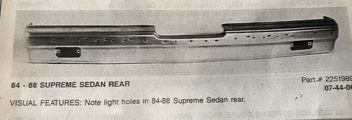 1984 Oldsmobile Cutlass Supreme SEDAN Rear Bumper Core For Restoration 84-88 ⬇, US $120.00, image 8