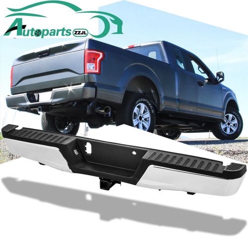FOR 15-20 Ford F-150 W/ Tow Hitch W/O Park Holes Chrome Rear Bumper Assembly, US $200.00, image 21