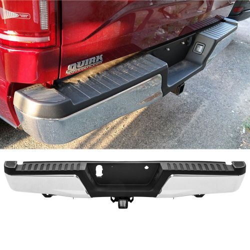 FOR 15-20 Ford F-150 W/ Tow Hitch W/O Park Holes Chrome Rear Bumper Assembly, US $200.00, image 23