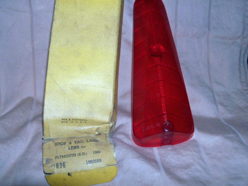 1960 plymouth stop & tail lamp lens (r.h.) part#636  other#1960888 