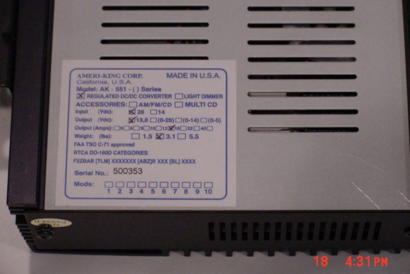 Dc voltage reducer converter 28-14 v part# 11-01455  ameri-king ak551-18a (new) 