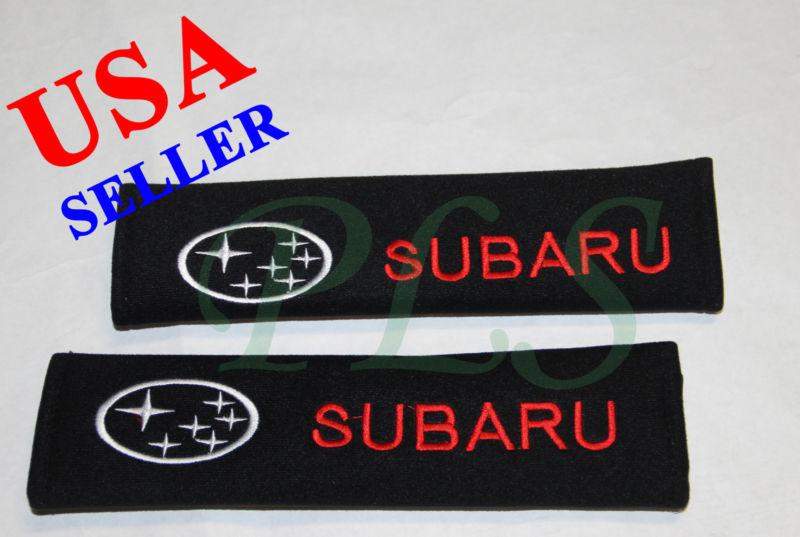 Subaru  seat belt cover shoulder pads black cushion pair