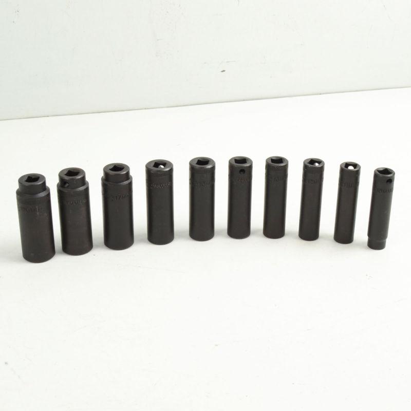 10 piece deep metric impact 10-19mm mac 3/8" drive sockets