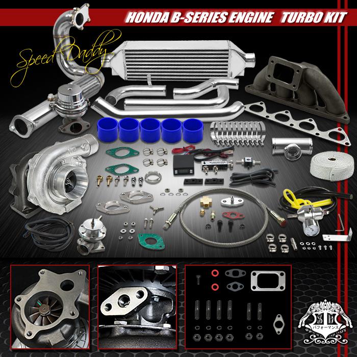 T04e 13p t3/t4 turbo kit bolt-on intercooler+cast manifold b16/b18 civic/integra