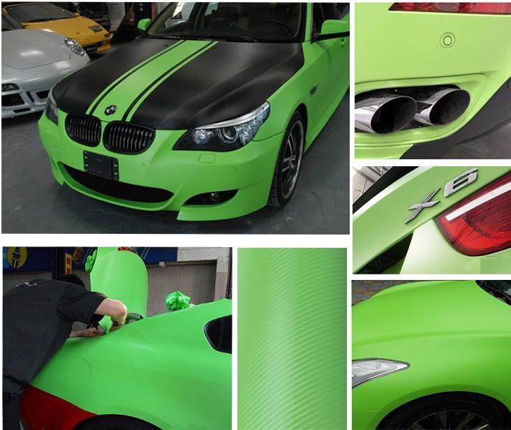 Buy 127cm X 30cm Green DIY Carbon Fiber Wrap Roll Sticker for Car Auto