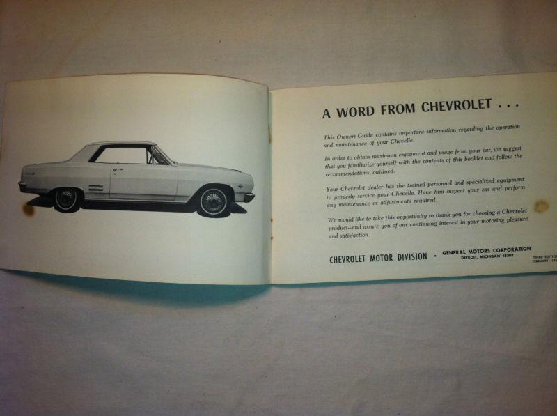 Buy 1965 Chevelle Owners Guide Manual in Saint Paul, Minnesota, US, for