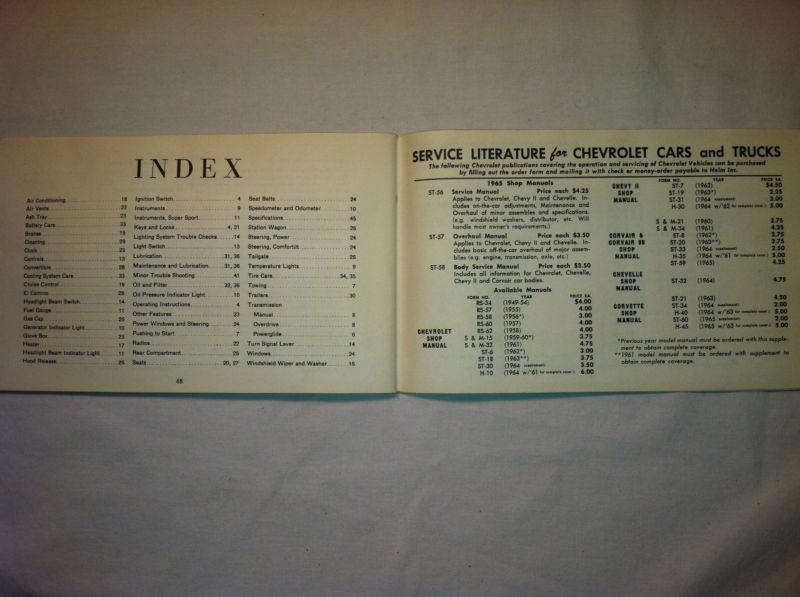 1965 Chevelle Owners Guide Manual , US $9.99, image 3