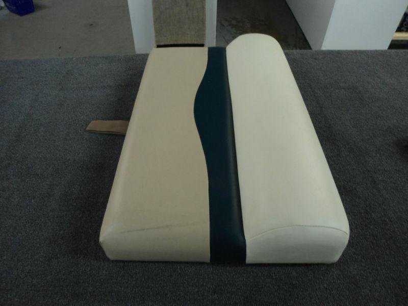 Pontoon boat cushion black/white/beige furniture 30"x18.5"x4" (stock #ks-49)