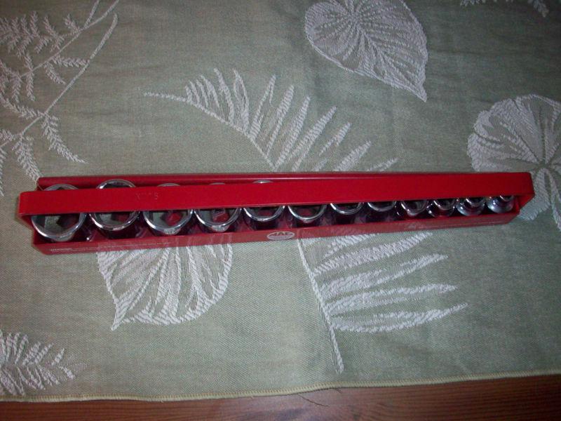  mac tools 3/8" drive 12-pc sae chrome socket set 6 point w/ case