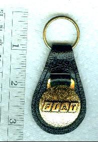 Fiat  rare  vintage dd leather key chain fob