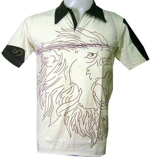 Vintage lion of judah jamaica rasta heavy metal punk white mens polo shirt sz s