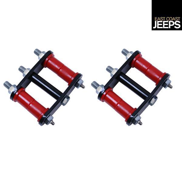 18265.12 rugged ridge heavy duty rear leaf spring shackles, 76-86 jeep cj