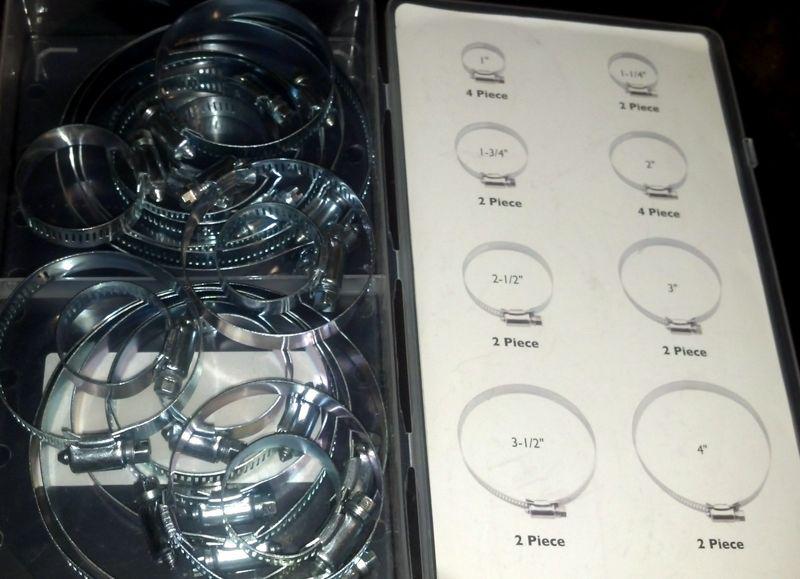 20pc automotive hose clamps worm gear 1" 1-1/4" 1-3/4" 2" 2-1/2" 3" 3-1/2" 4"