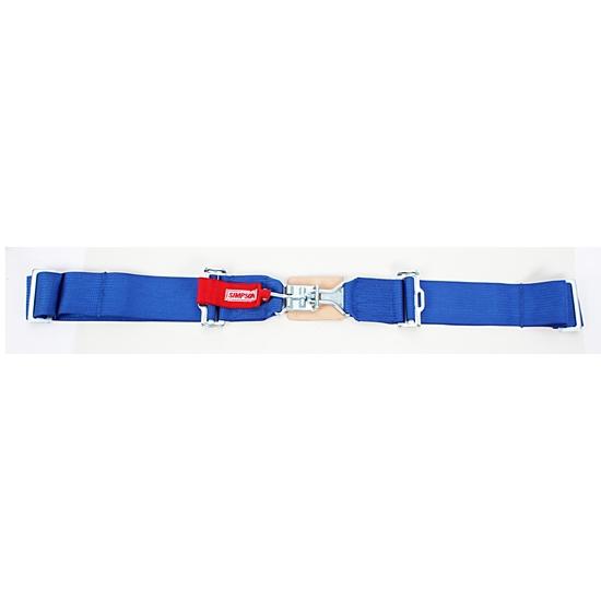 Simpson wrap-around lap belt, latch/link-pull down blue